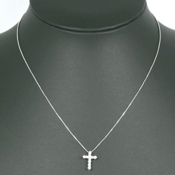 cross Necklace Pt850Platinum/Pt900Platinum/diamond Women - Picture 3 of 9